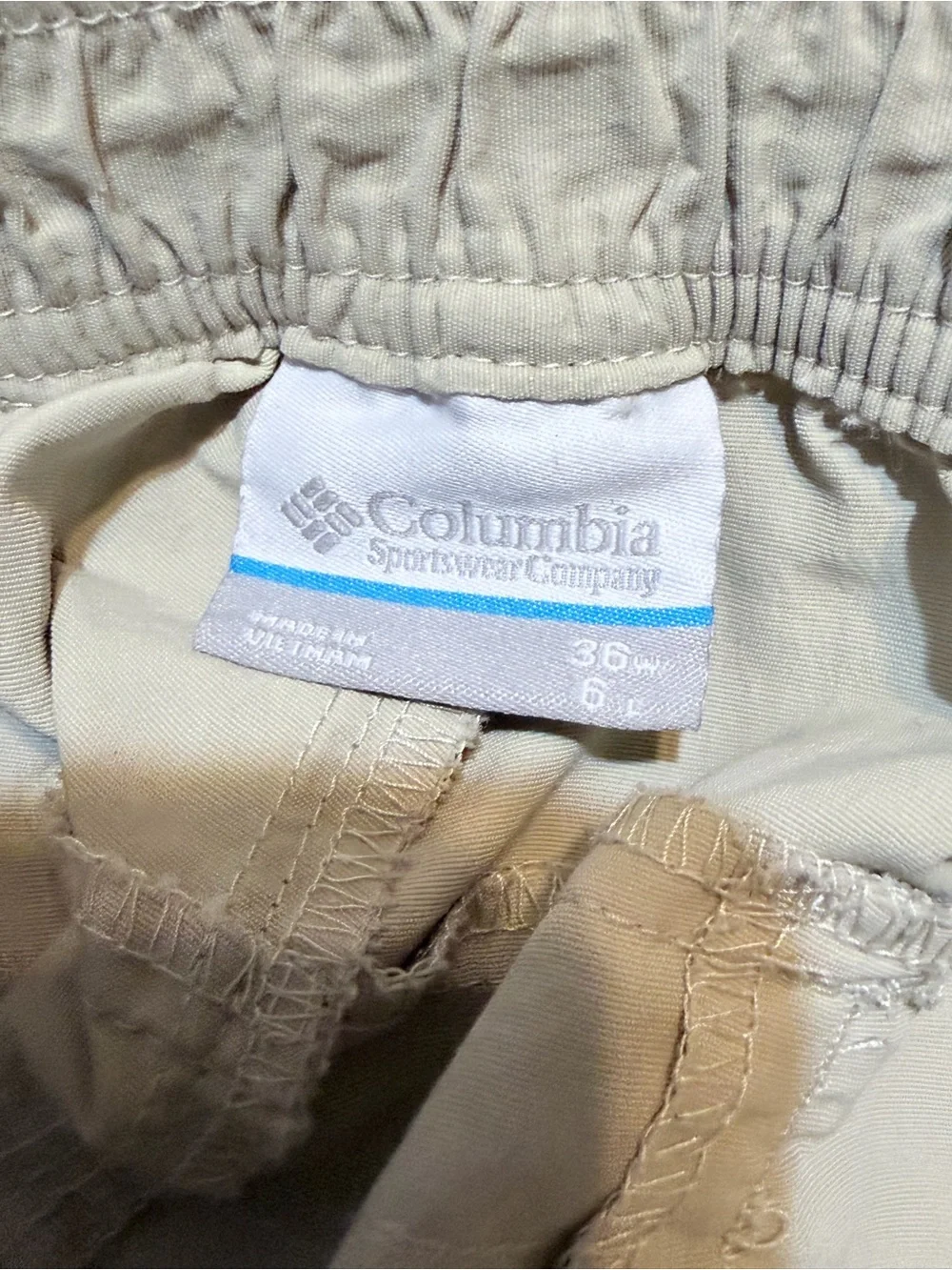 Columbia PFG Men's Khaki Cargo Shorts - Lightweight Utility Style Sz 36 - Picture 8 of 8
